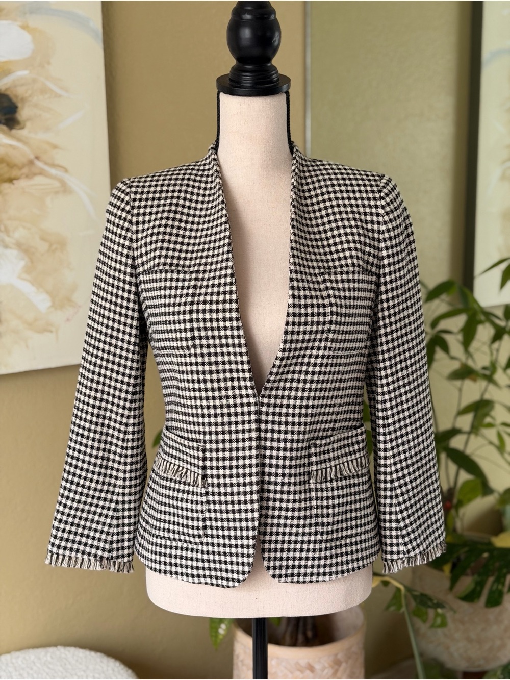 ** LIKE NEW ** Weekend Max Mara Houndstooth Blazer US 2 Like Veronica Beard